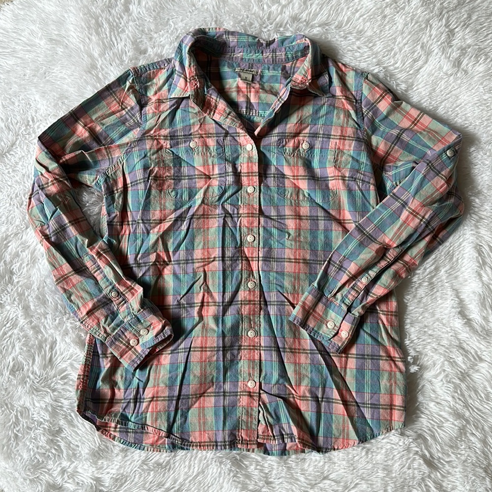 LL Bean pastel cotton button down